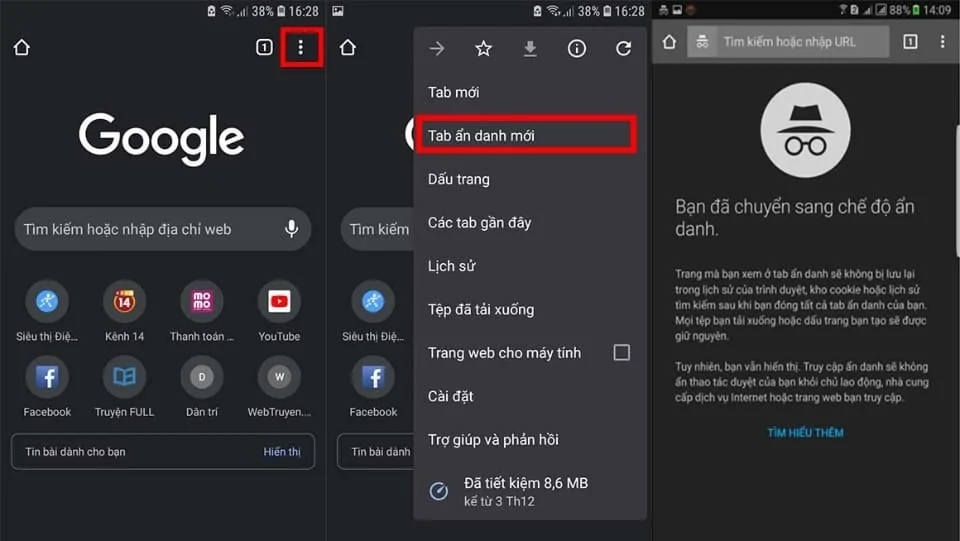 Hướng dẫn đăng nhập Facebook nhanh chóng trên điện thoại, máy tính Dùng Tab ẩn danh để mở nhiều tài khoản cùng lúc